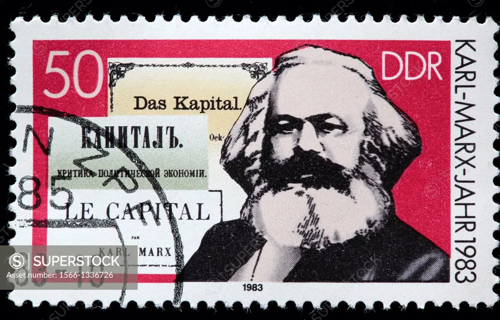 Karl Marx, postage stamp, Germany, 1983