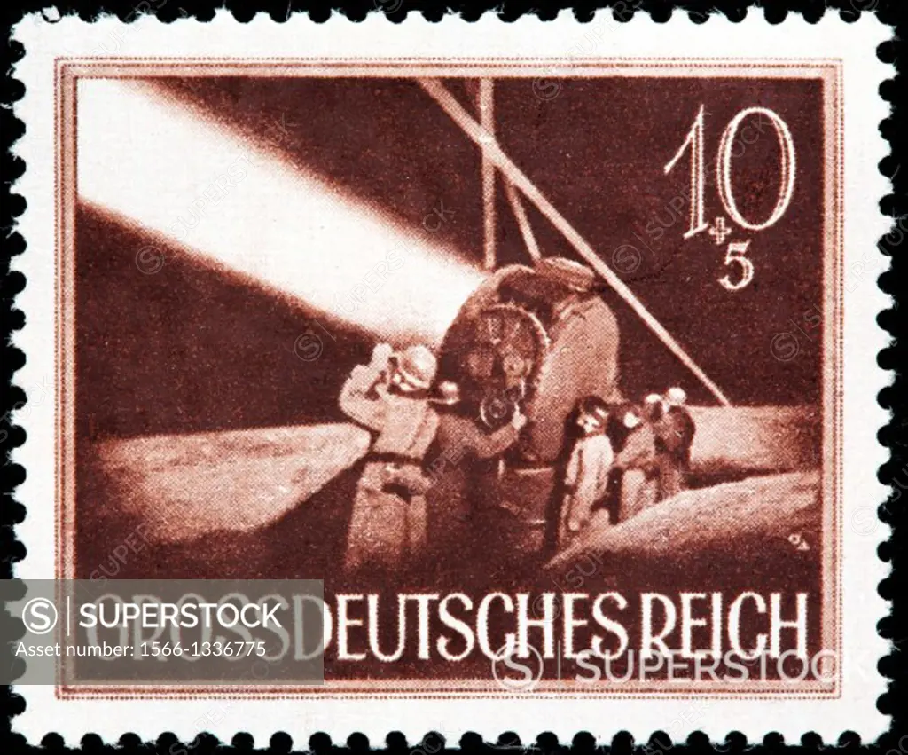Searchlight, postage stamp, Germany, 1944