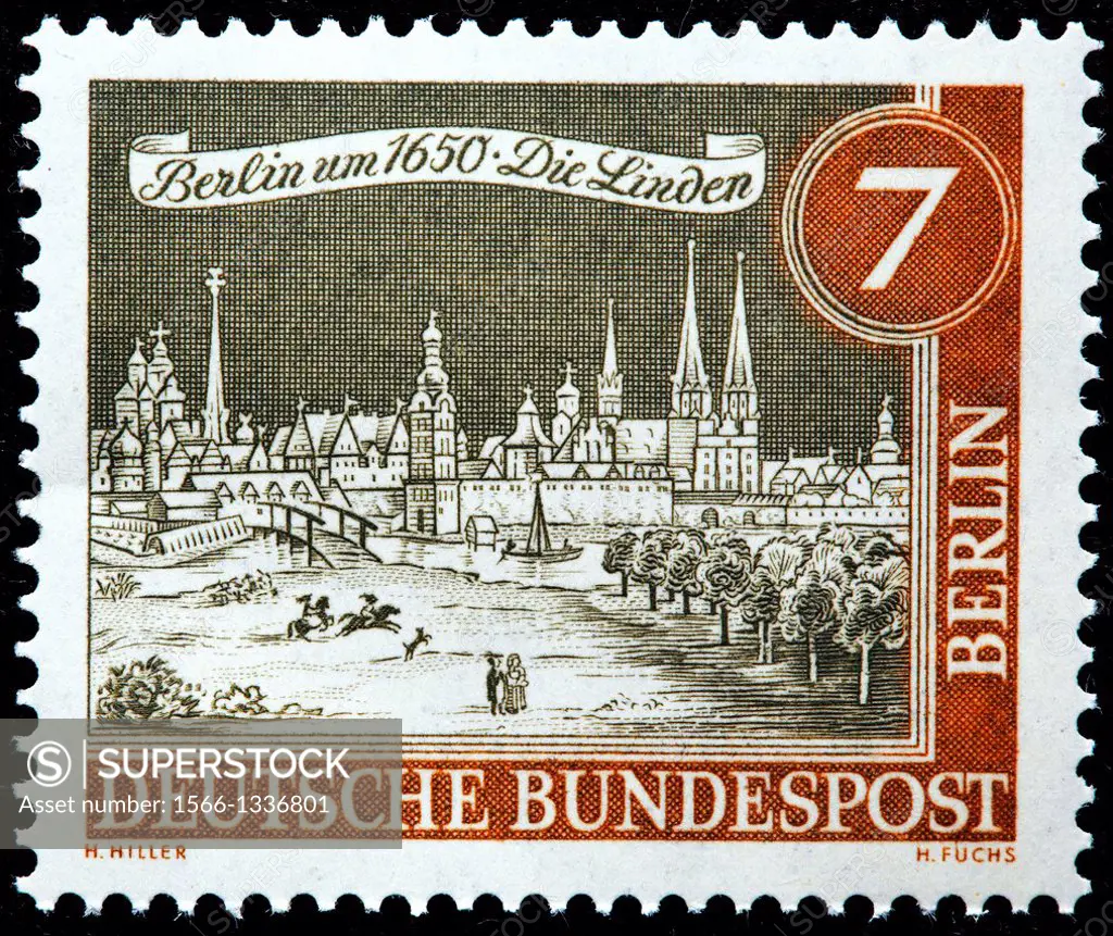 Berlin, 1650, postage stamp, Germany, 1962