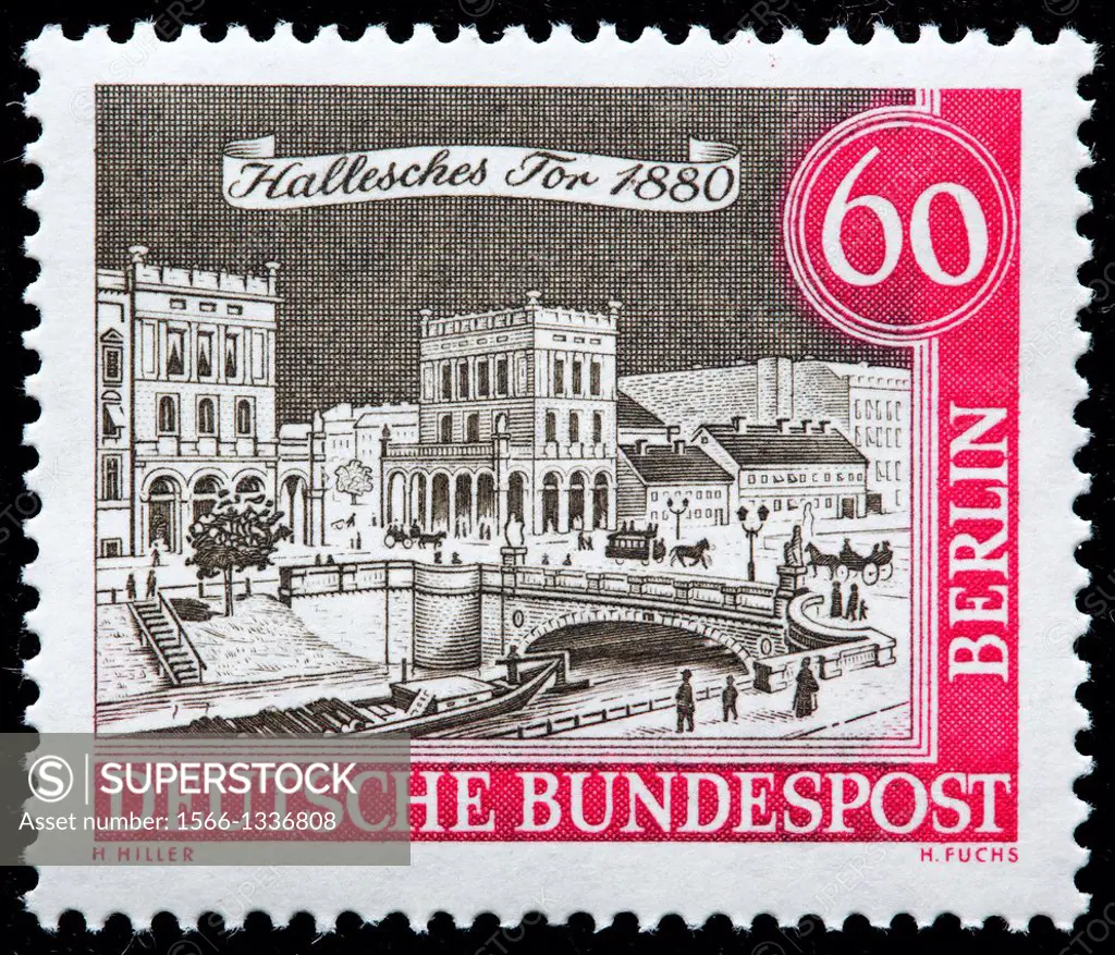 Halle Gate, 1880, postage stamp, Germany, 1962