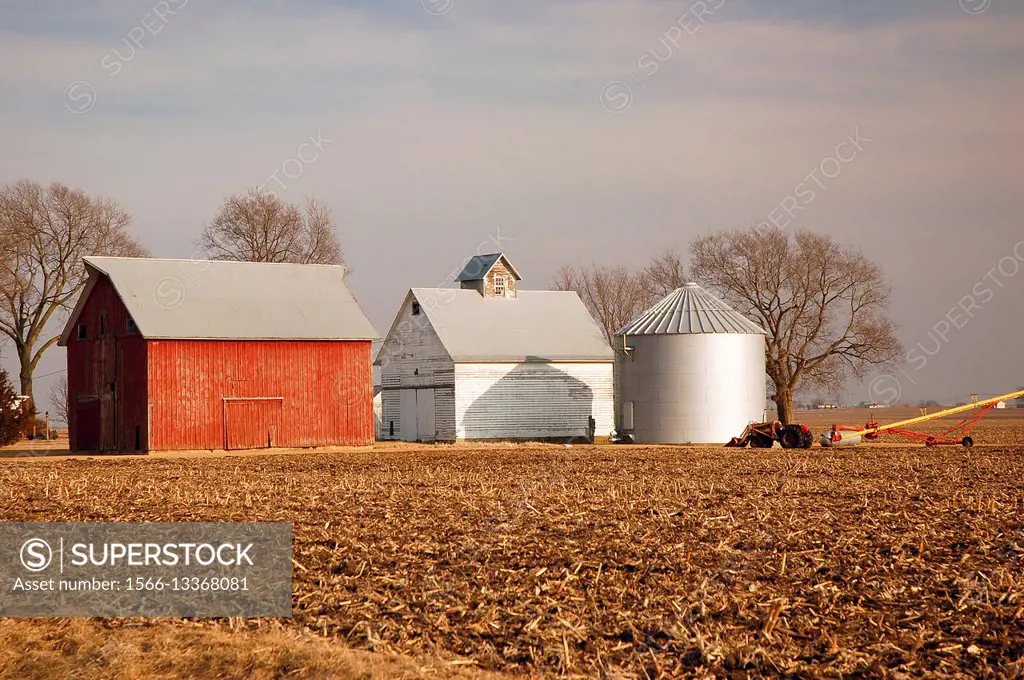 Farmland in the American Midwest.