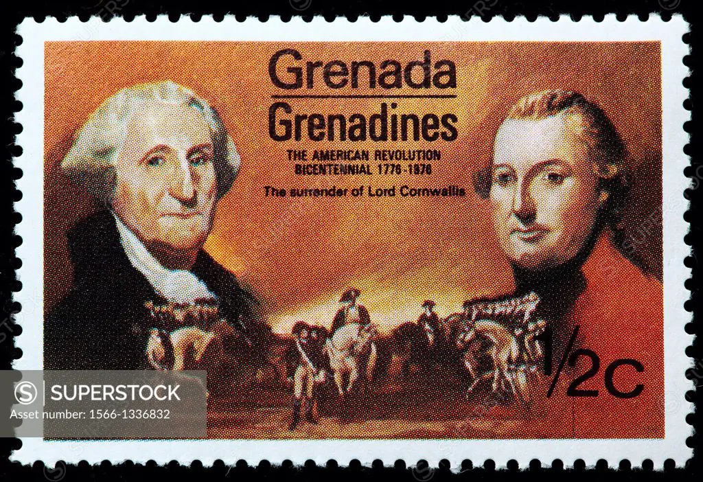 Surrender of Lord Cornwallis, postage stamp, Grenada Grenadines, 1975