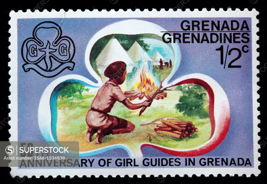 50th anniversary of girl guides, postage stamp, Grenada Grenadines, 1976