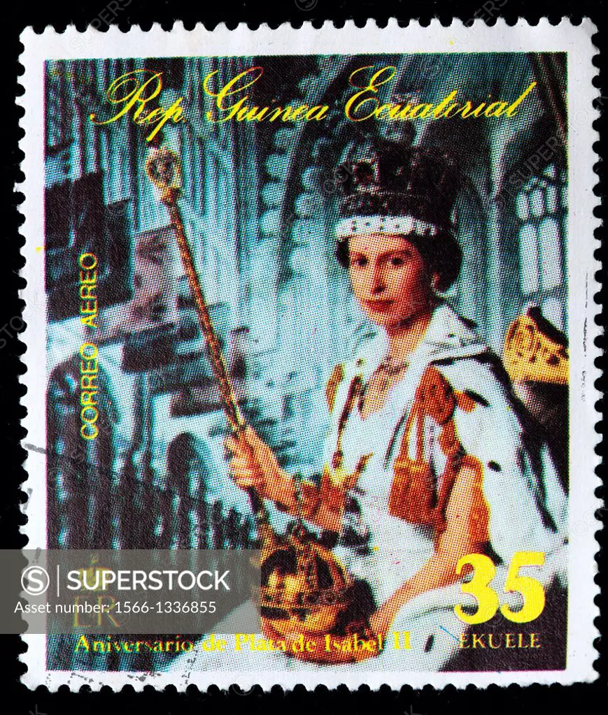 Queen Elizabeth II, postage stamp, Equatorial Guinea, 1978