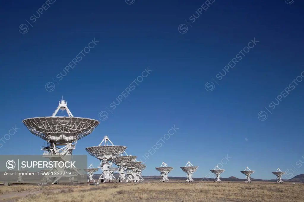 New Mexico, west of Socorro, The Very Large Array (The National Radio Astronomy Observatory), multiple antennas.