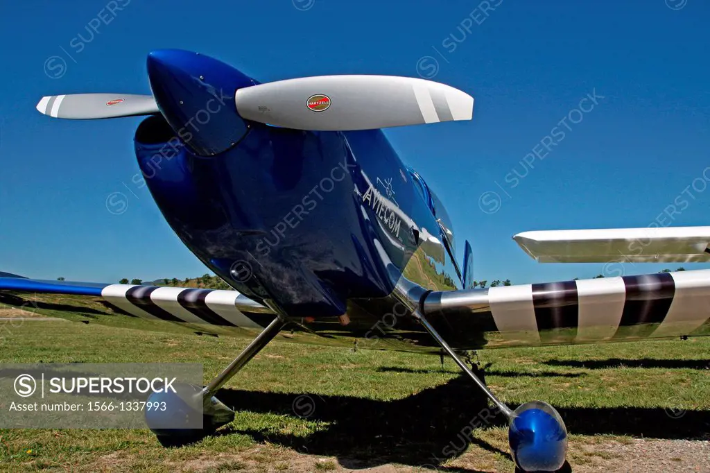sport small plane, airfield, Odena, Catalonia, Spain
