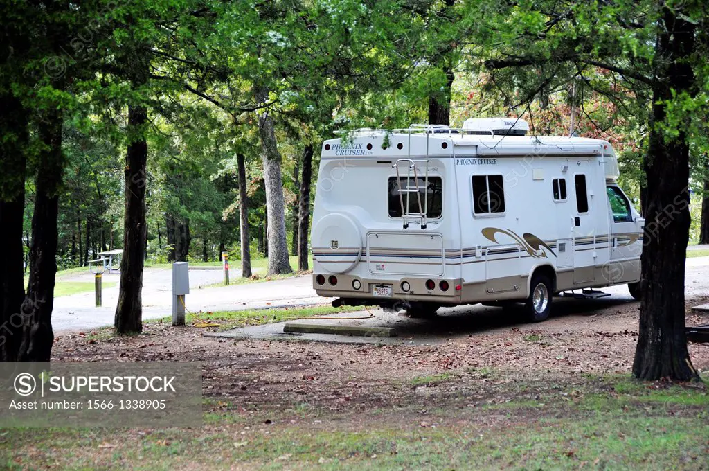RV Motorhome parked at Table Rock State Park Missouri USA