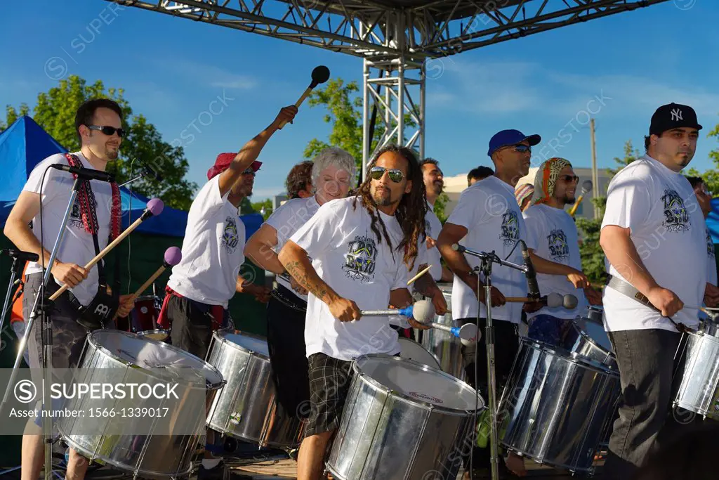 T. Dot. Batu Brazilian Batucada Band performing at the Muhtadi Drum Festival Toronto.