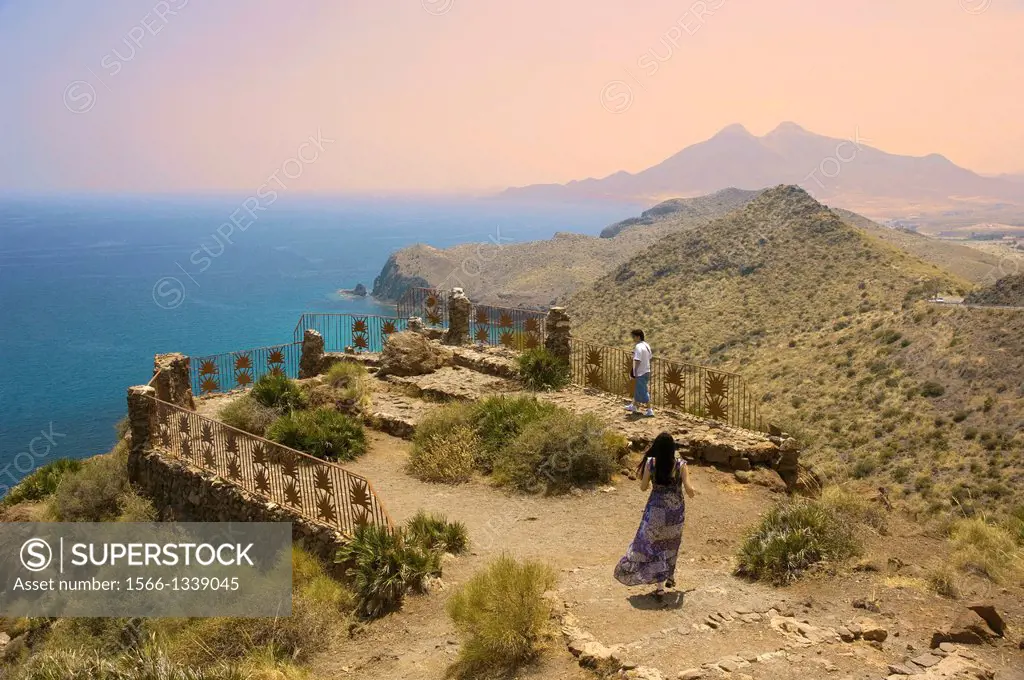 Lookout point of the Amatista, Natural Park of Cabo de Gata-Nijar, Almeria-province, Region of Andalusia, Spain, Europe