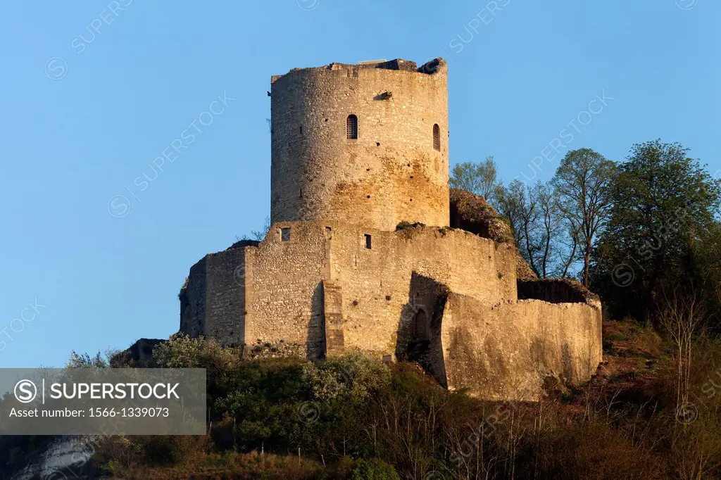 Castle keep (dungeon) of Chateau de La Roche-Guyon, Roche-Guyon, Ile de France, France.