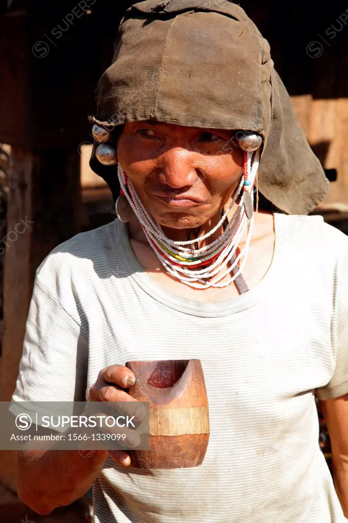 Woman Akka in a village near Kyainge Tong, Myanmar
