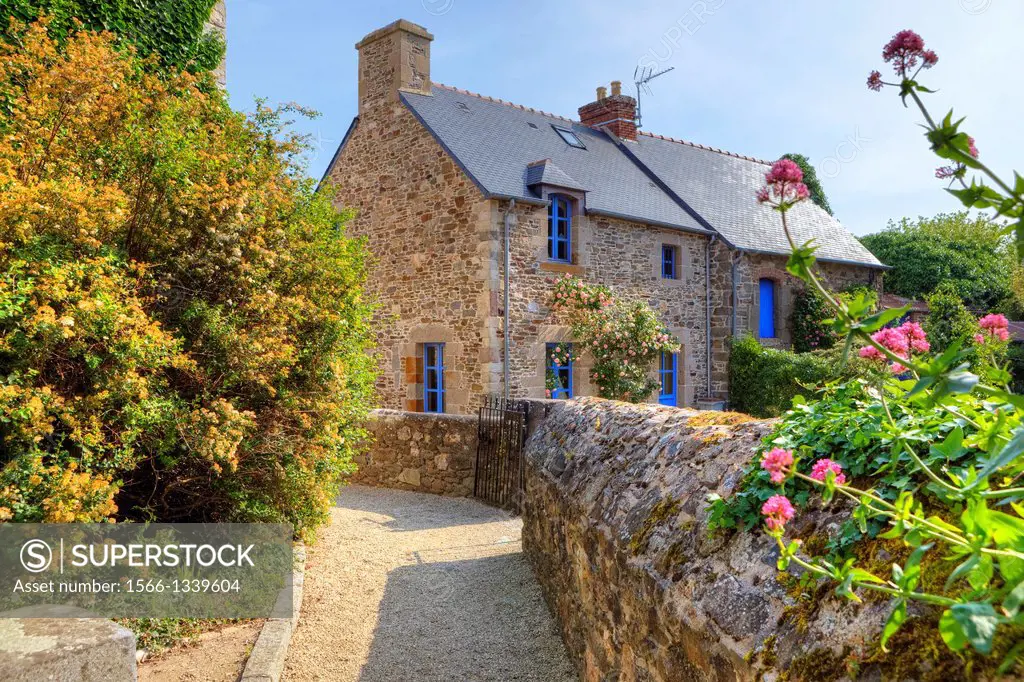 granite cottage in Saint-Suliac, Brittany, France.