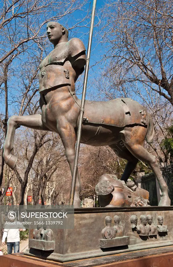 Spain. Madrid. Centaur (1994). Sculpture in bronze by Igor Mitoraj.