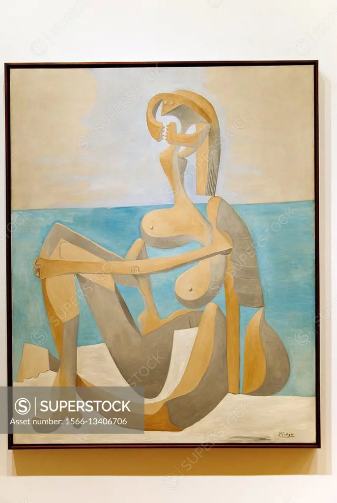 Seated Bather, Paris, early 1930, by Pablo Picasso, Oil on canvas, 64 1/4 x 51´ 163 2 x 129 5 cm, MOMA, Museum of Modern Art, New York City