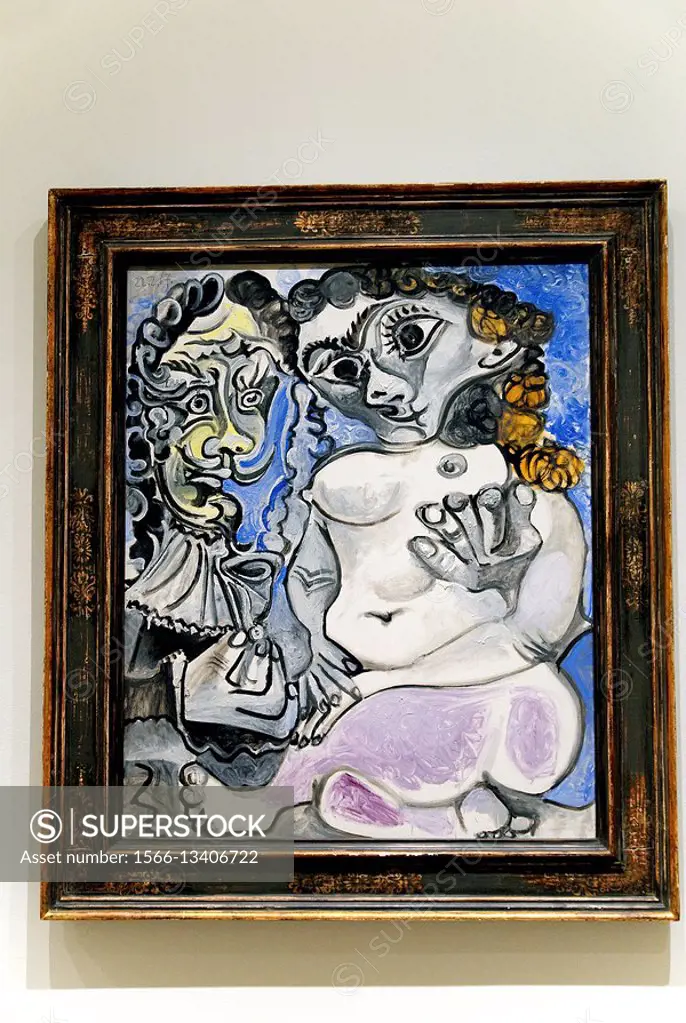 Cavalier and Seated Nude, 1967, by Pablo Picasso, Spanish, Metropolitan Museum of Art, Modern Art Galleries, New York City,