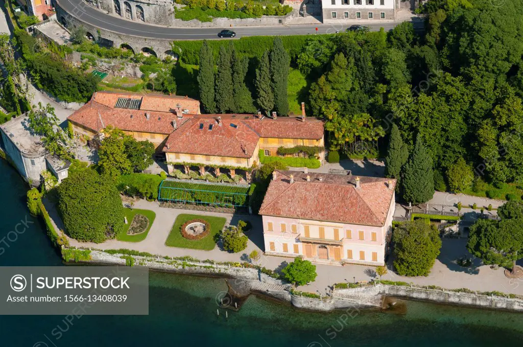 Italy, Lombardy, Como lake, Cernobbio, villa Pizzo (aerial view).
