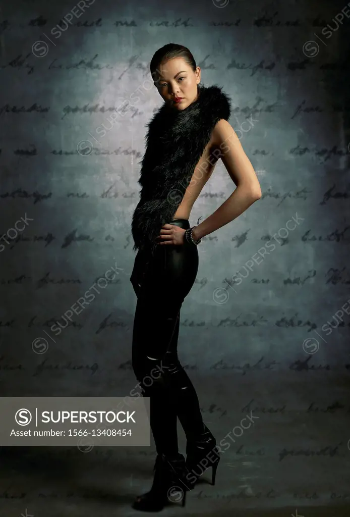 fashion image of young asian woman.