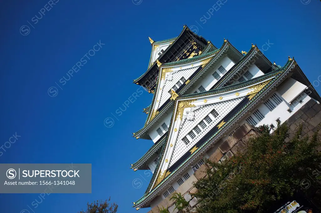 Osaka castle, Osaka, Kansai, Japan.