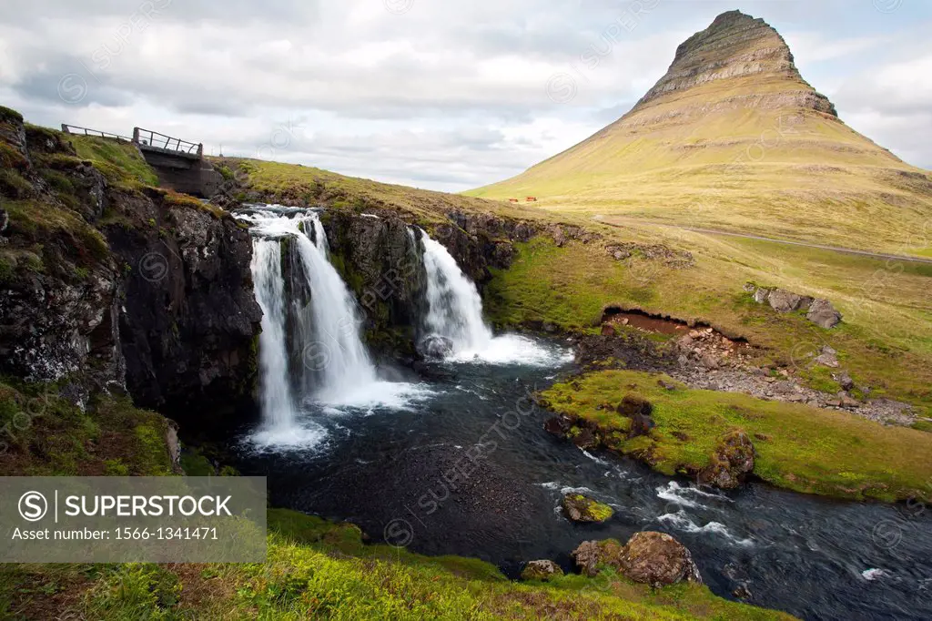 Kirkjufellsfoss Waterfall - Snaefellsnes Peninsula, West Iceland.