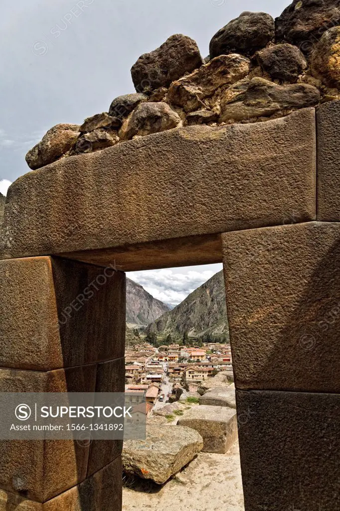 inca ruins on ollantaytambo village in the sacred valley, peru.