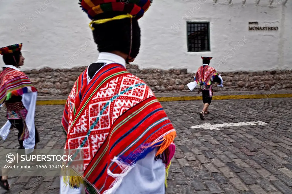 peruvian people in cusco, peru.