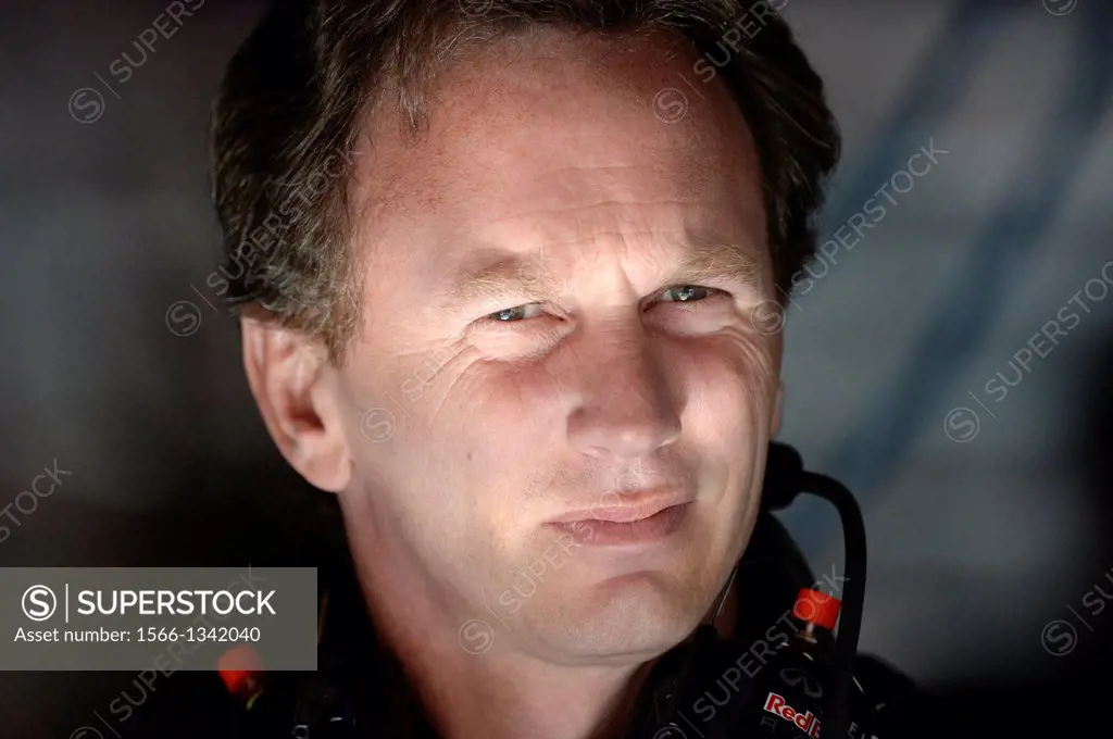 portrait of Christian Horner, Team Principal of Red Bull Racing Team during the Formula One Grand Prix of Spain on Circuit de Catalunya race track in ...