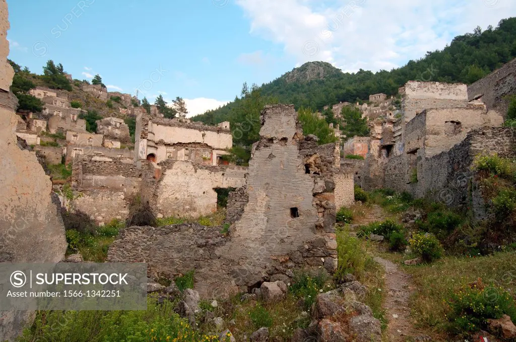 Greek ghost town of Levissi, Karmylassos, Kayakoey, Turkey.