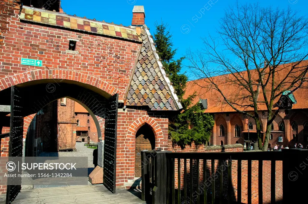 entrance of the medieval fortress in Malbork, Poland