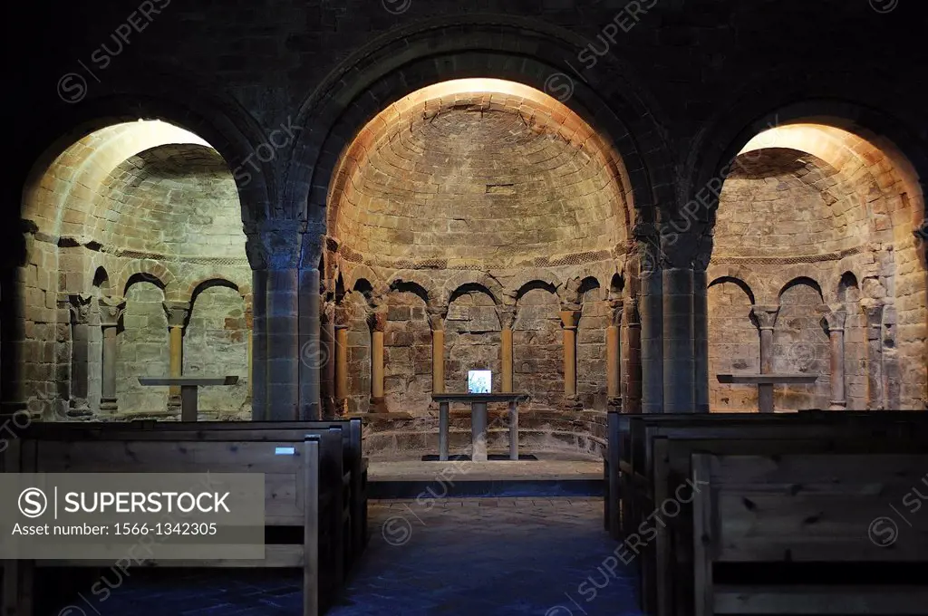 High Altar of the Romanesque church. Monastery of San Juan de la Peña. Huesca, Spain