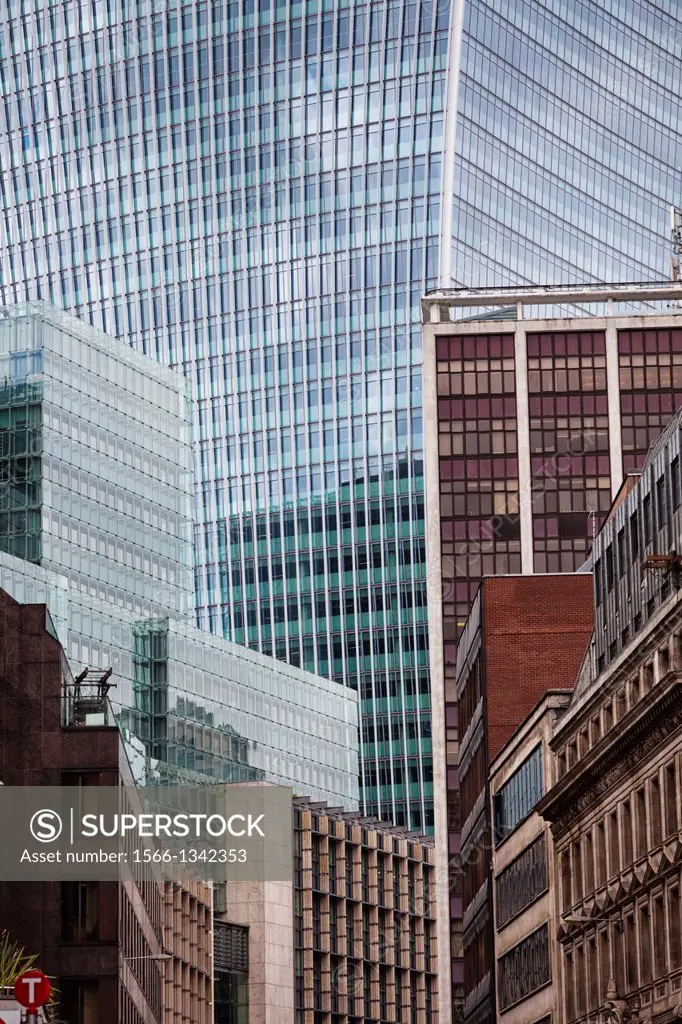 Office buildings in the City of London,Fenchurch Street,London,England.