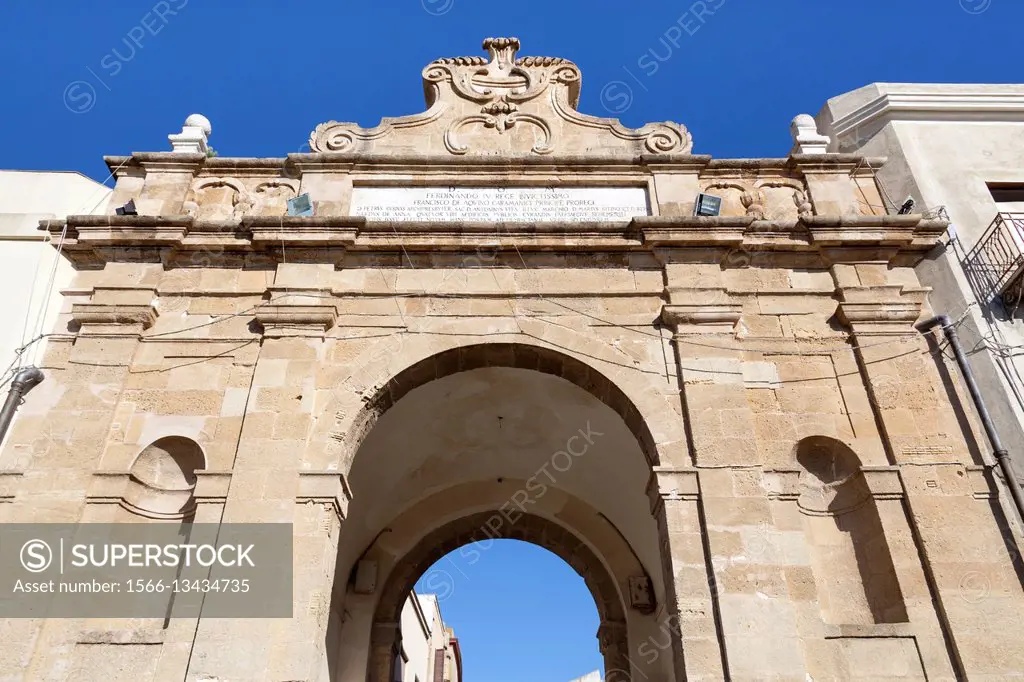 Porta Nuova, Nuova gate, Marsala, Sicily, Italy.