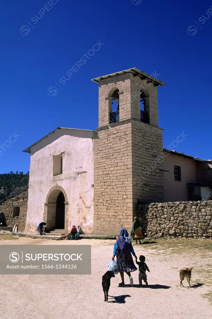 MEXICO, CHIHUAHUA, NEAR CREEL, CUSARARE MISSION, JESUIT CATHOLIC CHURCH, BUILT 1744.