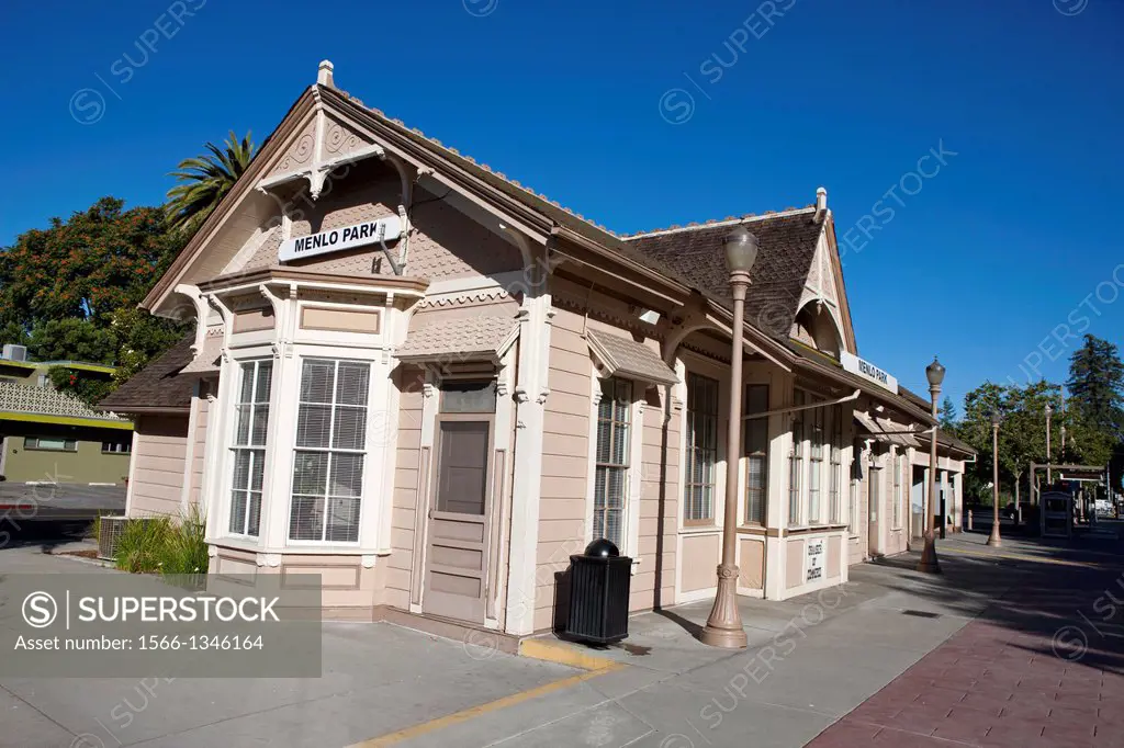Menlo Park Railroad Station, oldest passenger train station in California, Menlo Park, California, United States of America.