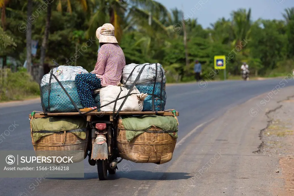 Transportation of Goods in the Province of Kampot in Cambodia.