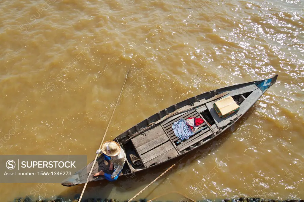 Boats on the Tonel sap Lake in Cambodia.