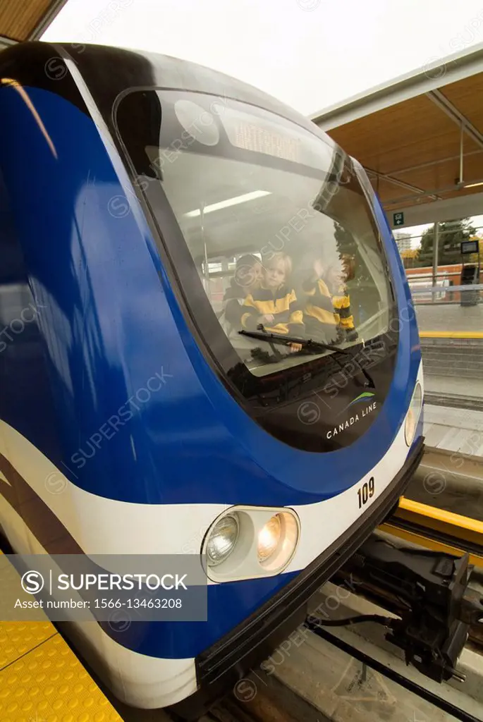 Canada Line, front of train, Vancouver, BC, Canada
