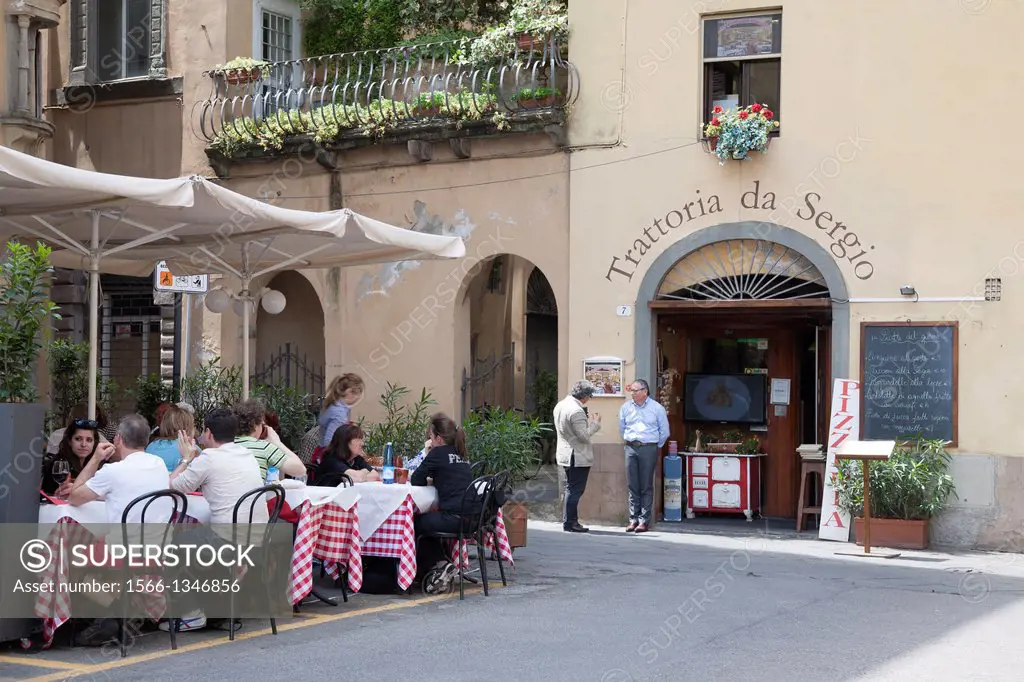 Trattoria da Sergio Restaurant, Via Croce Street, Lucca, Tuscany; Italy.