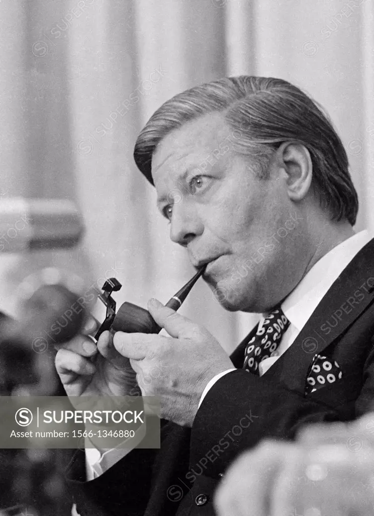 Helmut Schmidt, born 23 December 1918 is a German Social Democratic politician who served as Chancellor of West Germany from 1974 to 1982 - picture ta...