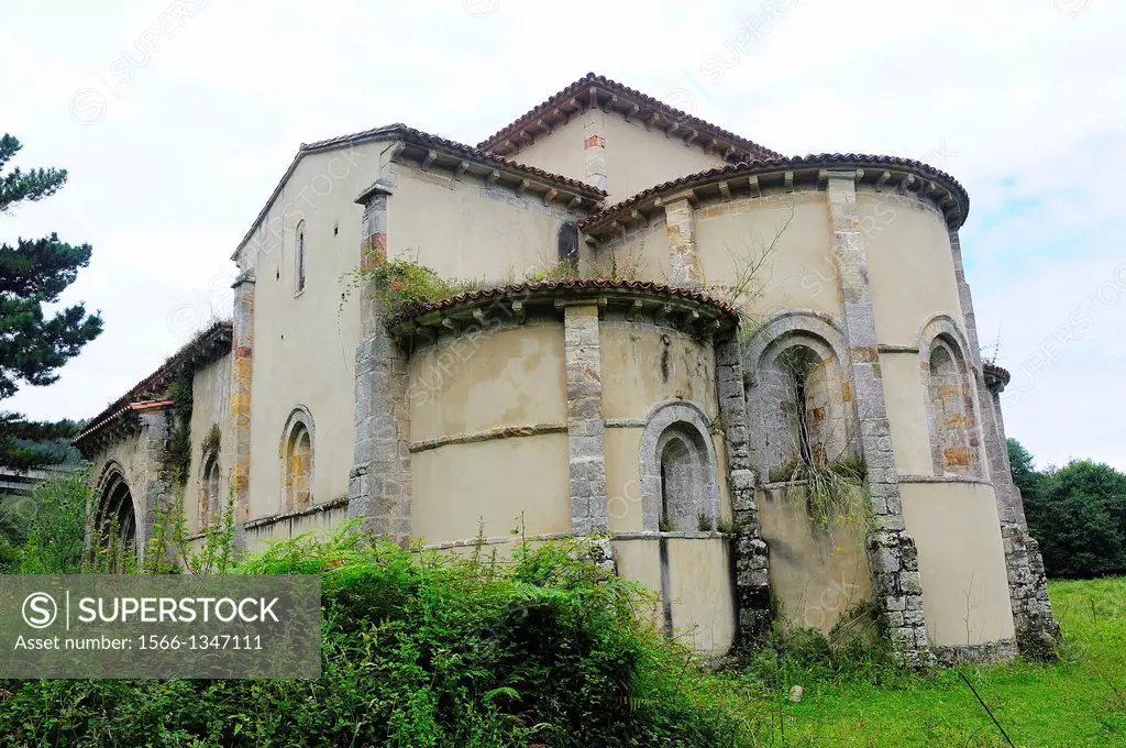 Benedictine Monastery of San Antolin de Bedon XIII, apse. Llanes, Asturias, Spain