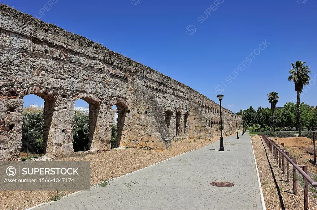 San Lazaro Renaissance aqueduct . Merida, Badajoz, Spain