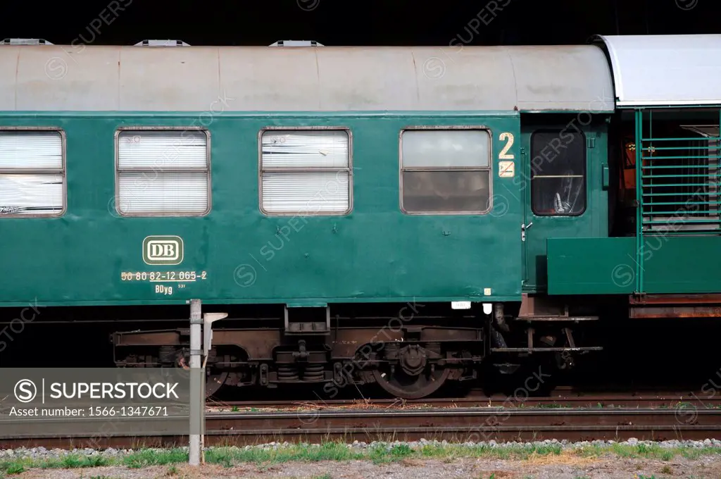 Old railroad cars of the Deutsche Bahn AG