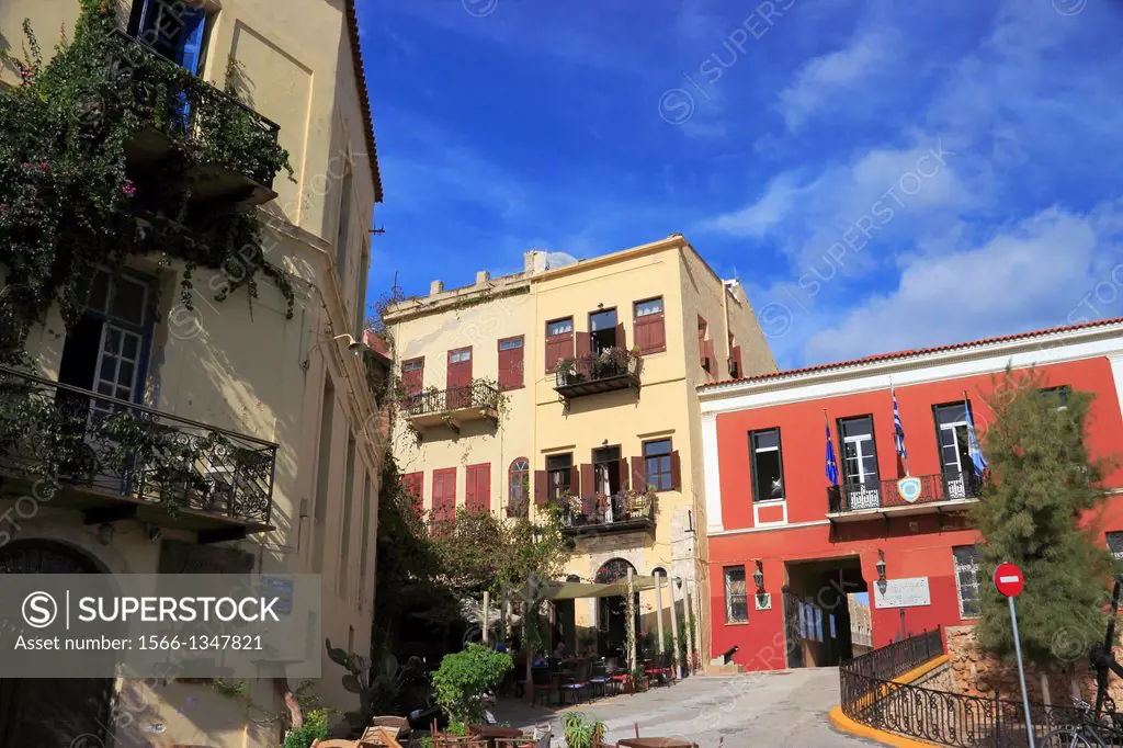Traditional Houses in Chania Old Town, Crete, Greece.