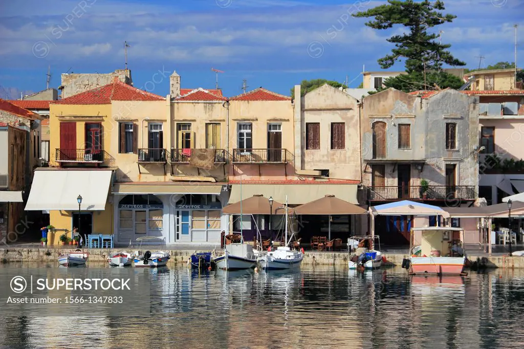 Rethymno Venetian Harbour, Crete, Greece.