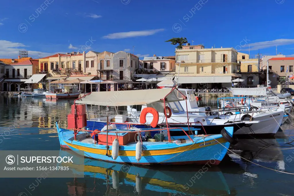 Rethymno Venetian Harbour, Crete, Greece.