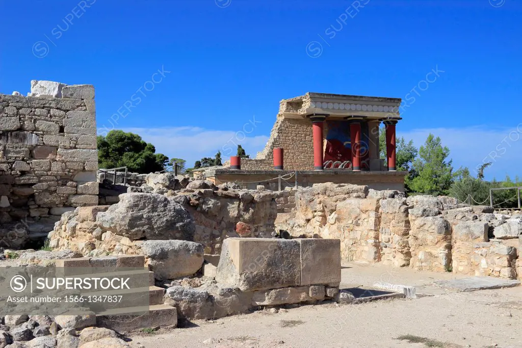The Palace of Minos at Knossos, Heraklion, Crete, Greece.