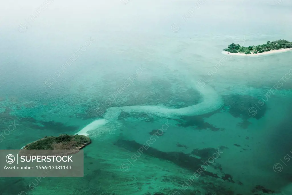 Zanzibar from the air, Tanzania.