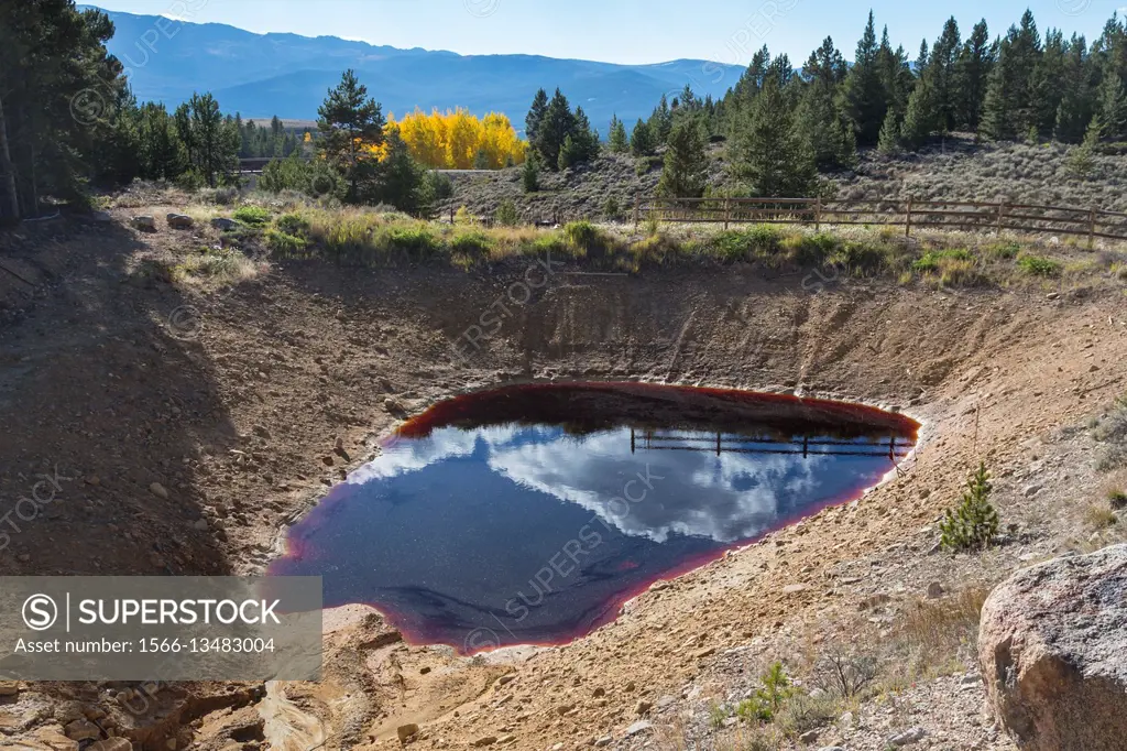 Leadville, Colorado - Drainage from old mines in the historic Leadville Mining District. Mining for gold, silver, lead, zinc, and copper began here as...