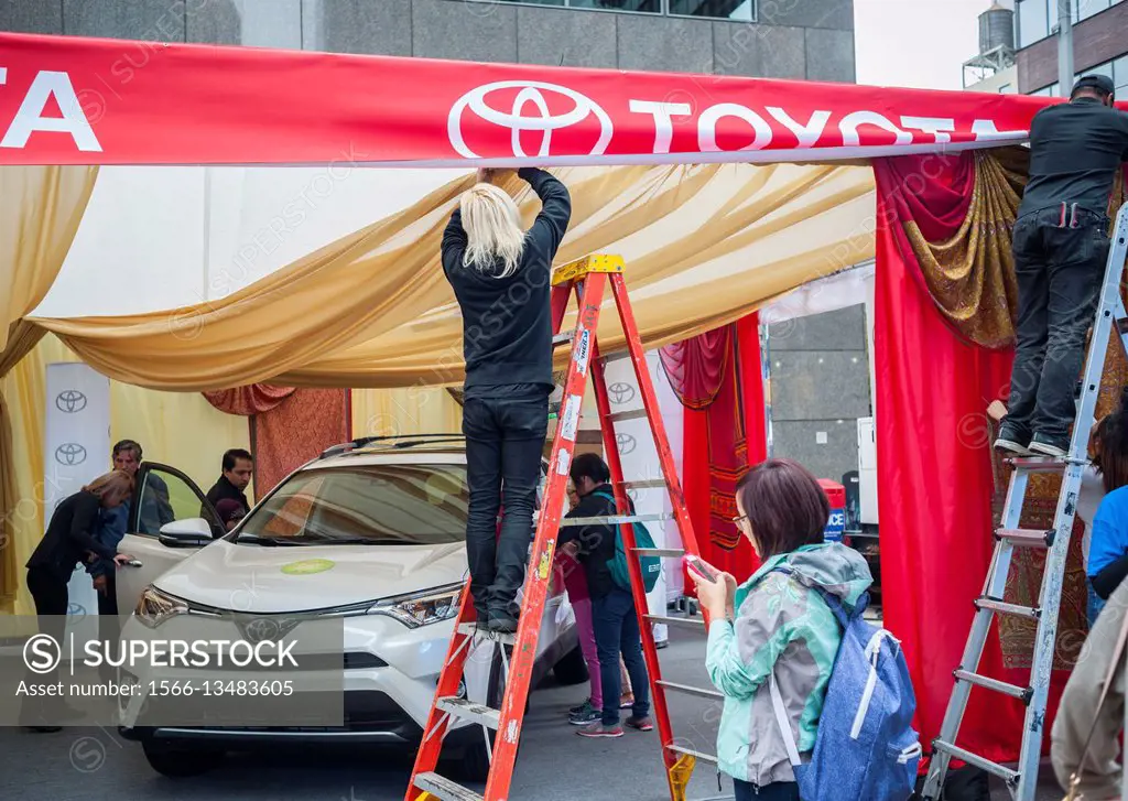 A Toyota promotional event at a street fair in New York