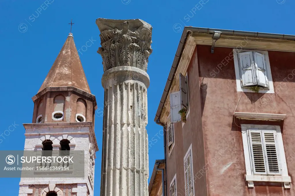 St Simeon church and column, Zadar, Croatia.