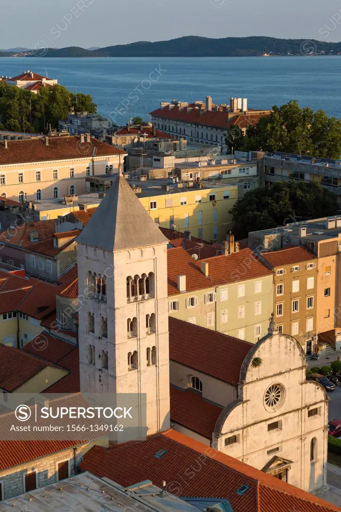 view on old town and St. Mary's church, Zadar, Croatia.